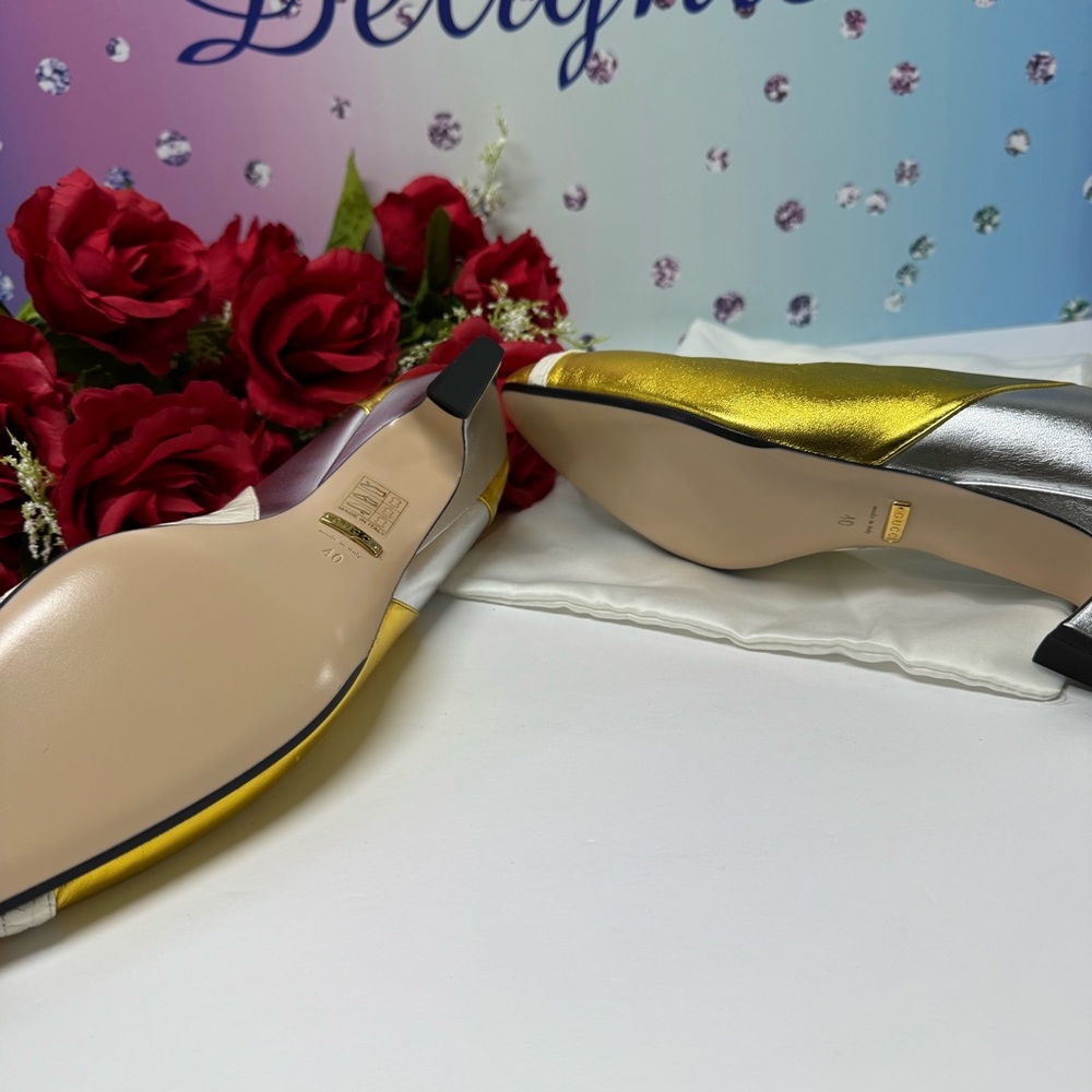 💎$1200 GUCCI CRYSTAL GG WAXEL HEELS - Picture 9 of 14